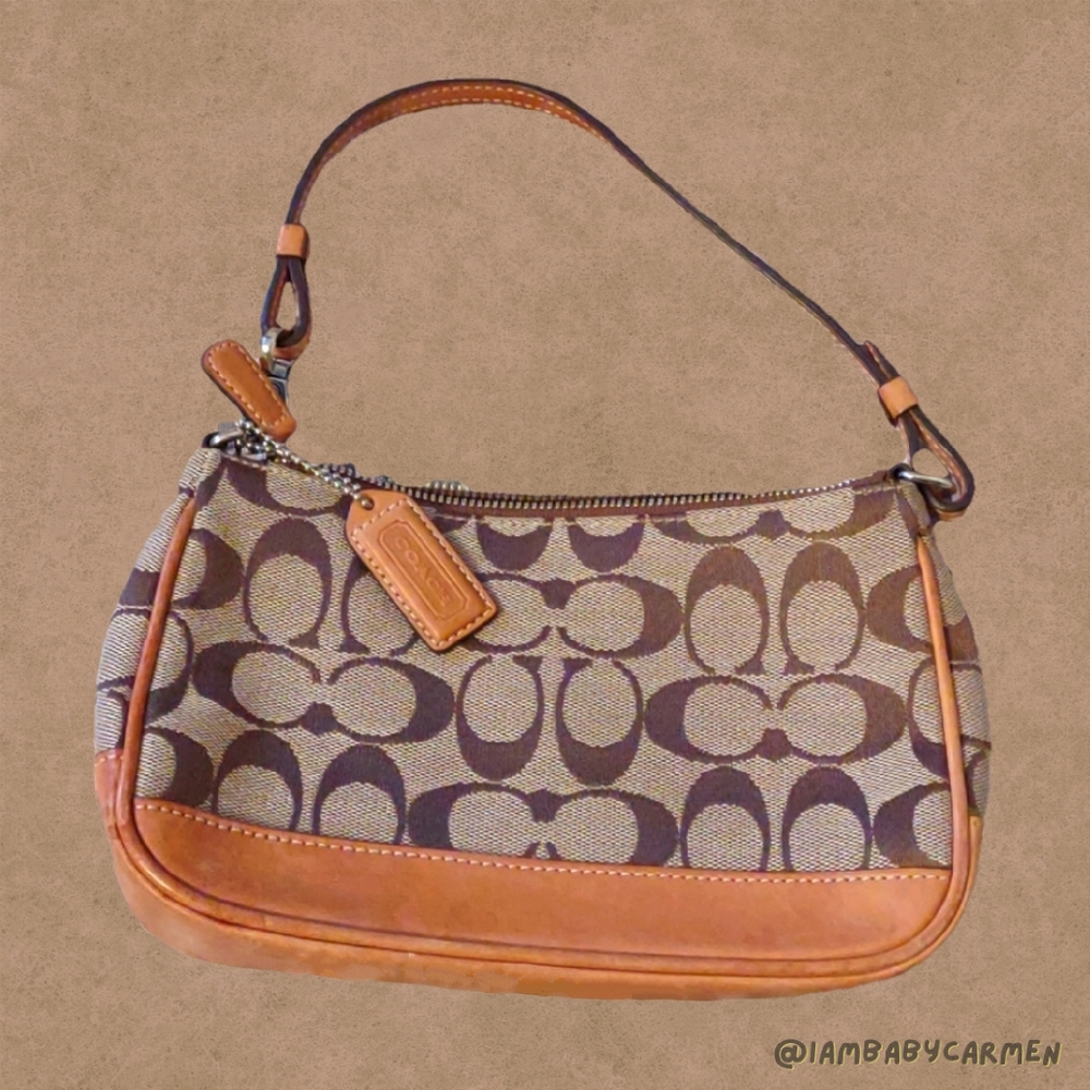 Coach - Y2K Leather Mini Shoulder Monogram Purse